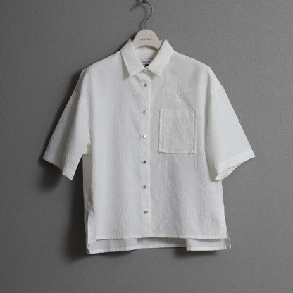 C-BL-83 Robin flower blouse WHITE