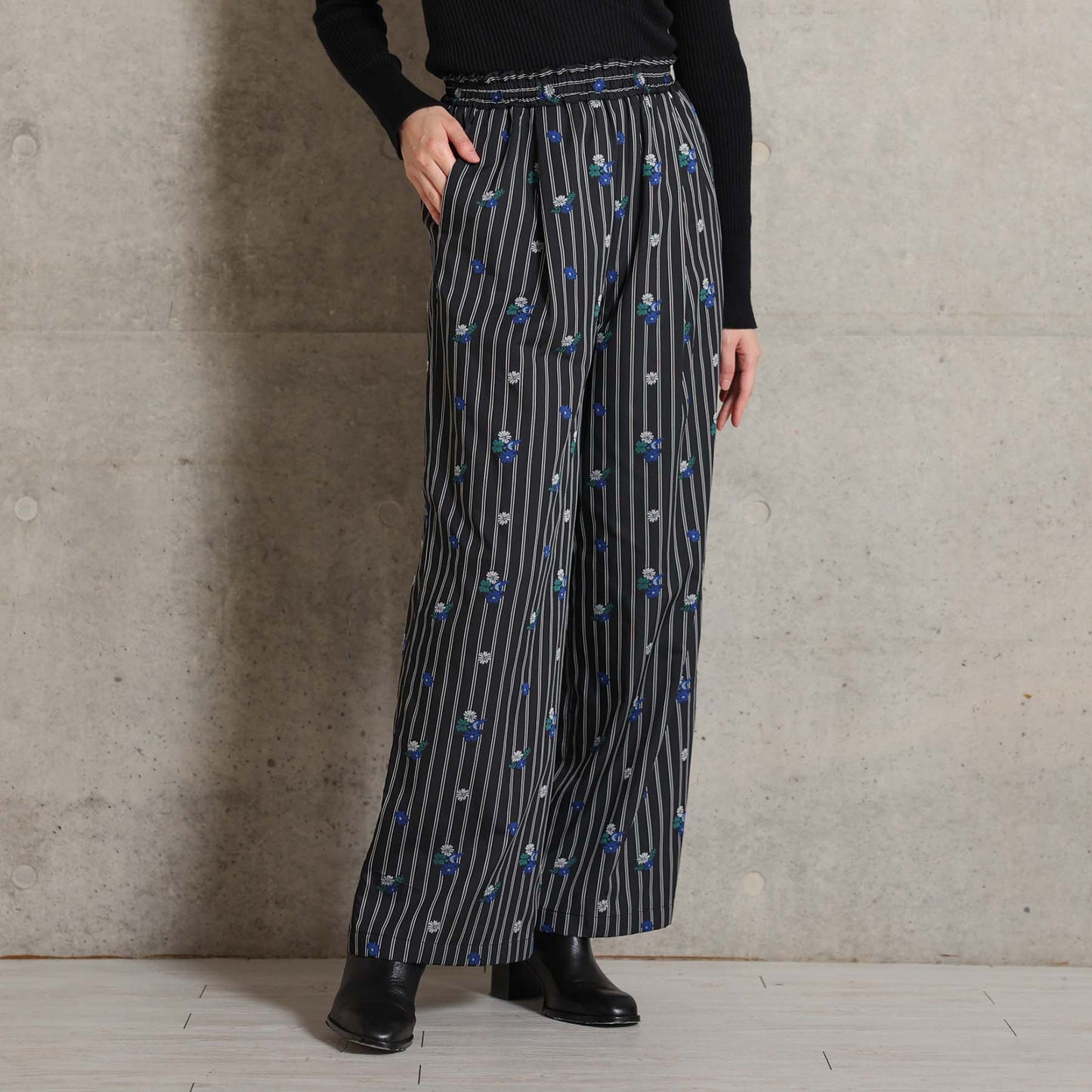2026AW【10月下旬お届け予定】 F-PT-13「Robin stripe」Easy wide pants【全3色】