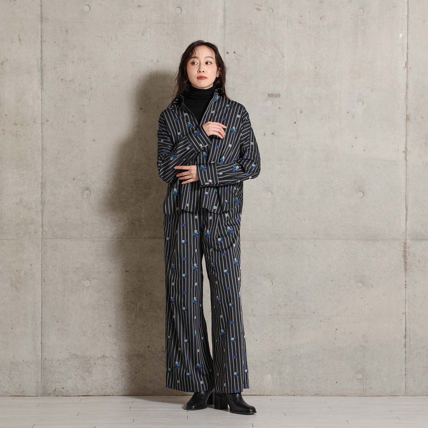 2026AW【10月下旬お届け予定】 F-PT-13「Robin stripe」Easy wide pants【全3色】