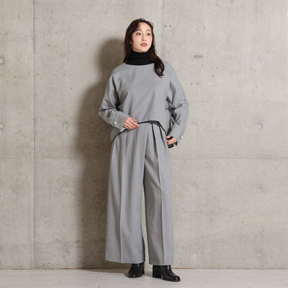 2026AW【10月下旬お届け予定】 F-BL-07H「Technical Houndstooth」Dolman sleeve blouse【全1色】