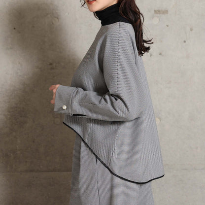 2026AW【10月下旬お届け予定】 F-BL-07H「Technical Houndstooth」Dolman sleeve blouse【全1色】