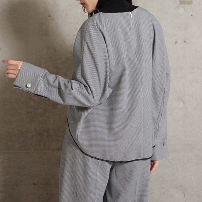 2026AW【10月下旬お届け予定】 F-BL-07H「Technical Houndstooth」Dolman sleeve blouse【全1色】