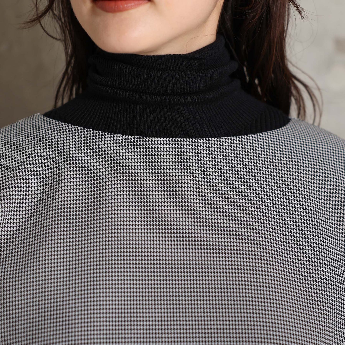 2026AW【10月下旬お届け予定】 F-BL-07H「Technical Houndstooth」Dolman sleeve blouse【全1色】