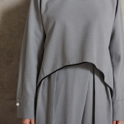 2026AW【10月下旬お届け予定】 F-BL-07H「Technical Houndstooth」Dolman sleeve blouse【全1色】