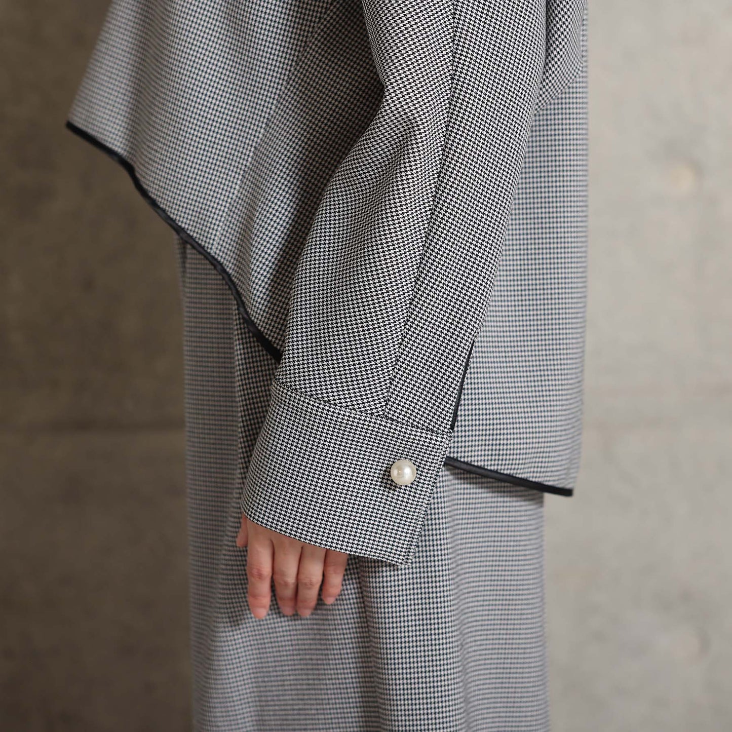 2026AW【10月下旬お届け予定】 F-BL-07H「Technical Houndstooth」Dolman sleeve blouse【全1色】