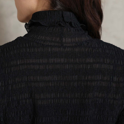 2026AW【9月下旬お届け予定】 F-CS-11「Shirring knit」Turtle-neck tops【全4色】
