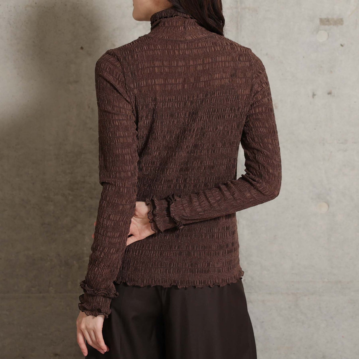 2026AW【9月下旬お届け予定】 F-CS-11「Shirring knit」Turtle-neck tops【全4色】