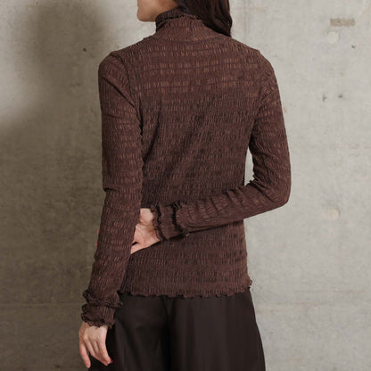 2026AW【9月下旬お届け予定】 F-CS-11「Shirring knit」Turtle-neck tops【全4色】