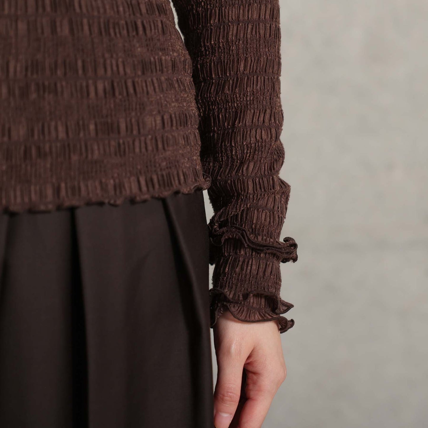 2026AW【9月下旬お届け予定】 F-CS-11「Shirring knit」Turtle-neck tops【全4色】
