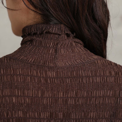 2026AW【9月下旬お届け予定】 F-CS-11「Shirring knit」Turtle-neck tops【全4色】
