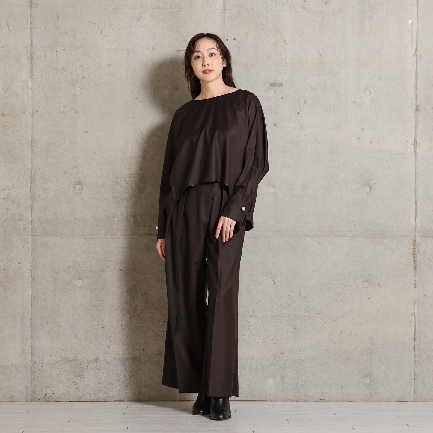 2026AW【10月下旬お届け予定】 F-BL-07「Super140’s Luxe Wool」Dolman sleeve blouse【全2色】