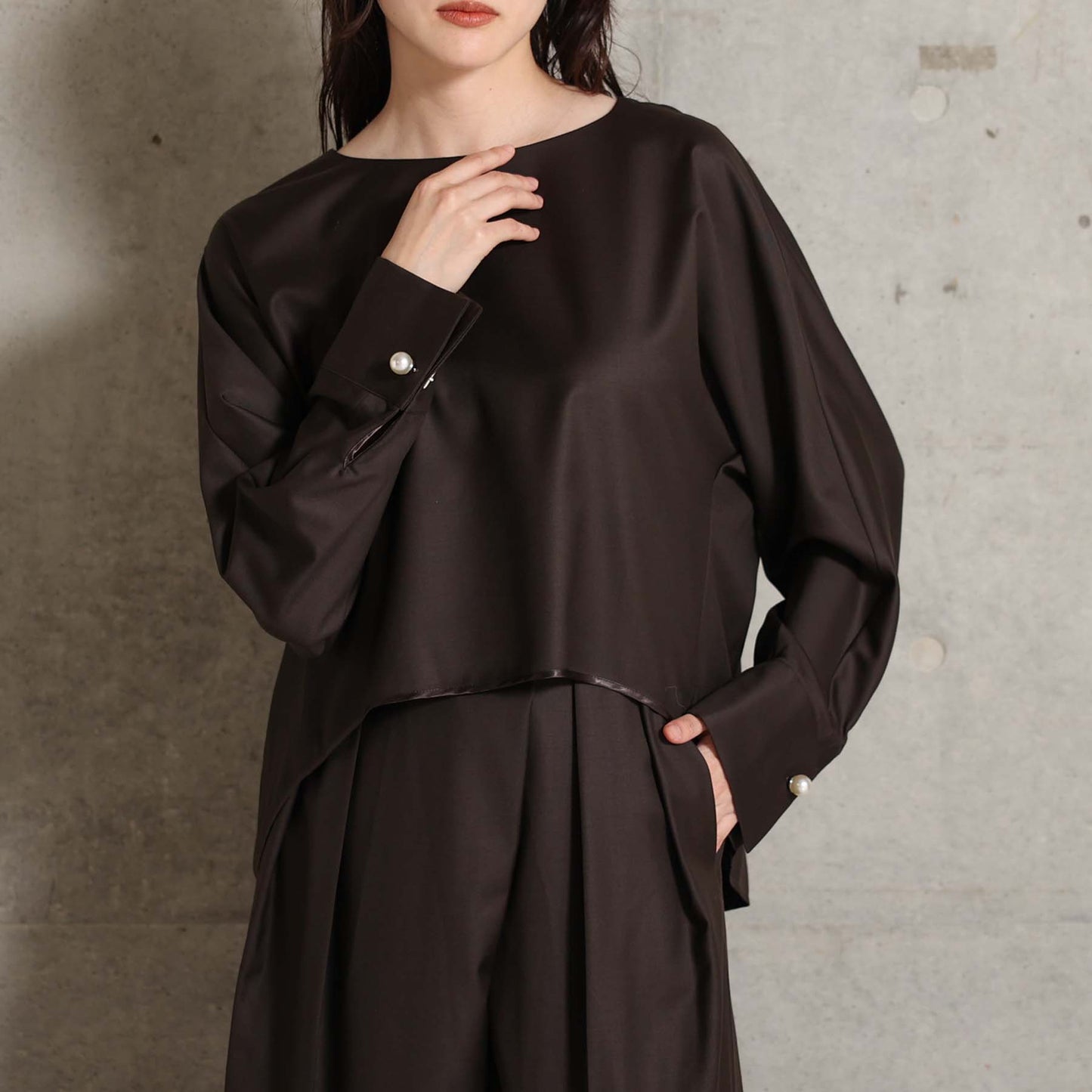 2026AW【10月下旬お届け予定】 F-BL-07「Super140’s Luxe Wool」Dolman sleeve blouse【全2色】