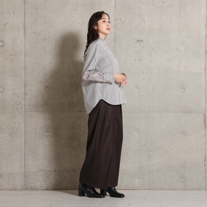 2026AW【9月上旬お届け予定】 F-SH-06「Stripe typewriter」Stand collar shirt【全3色】