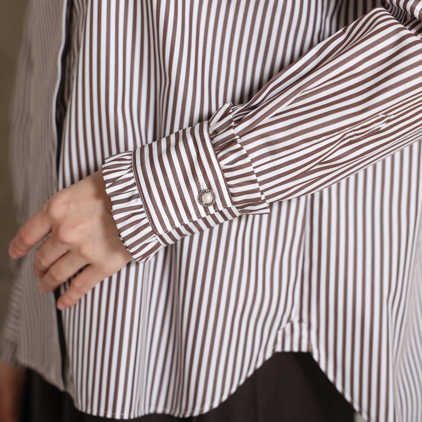 2026AW【9月上旬お届け予定】 F-SH-06「Stripe typewriter」Stand collar shirt【全3色】