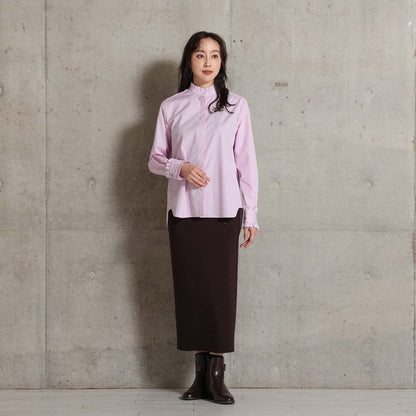 2026AW【9月上旬お届け予定】 F-SH-06「Stripe typewriter」Stand collar shirt【全3色】