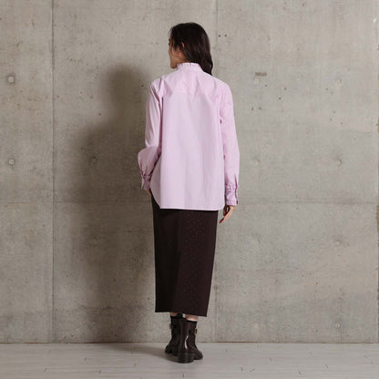2026AW【9月上旬お届け予定】 F-SH-06「Stripe typewriter」Stand collar shirt【全3色】