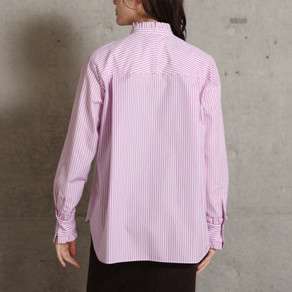 2026AW【9月上旬お届け予定】 F-SH-06「Stripe typewriter」Stand collar shirt【全3色】