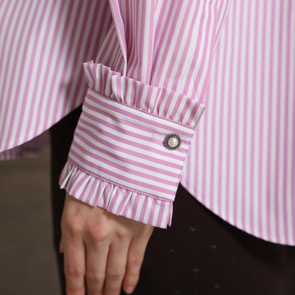 2026AW【9月上旬お届け予定】 F-SH-06「Stripe typewriter」Stand collar shirt【全3色】