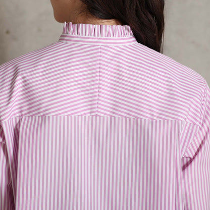 2026AW【9月上旬お届け予定】 F-SH-06「Stripe typewriter」Stand collar shirt【全3色】