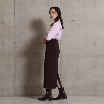 2026AW【10月下旬お届け予定】 F-SK-15「Stella dot knit」Straight skirt【全3色】