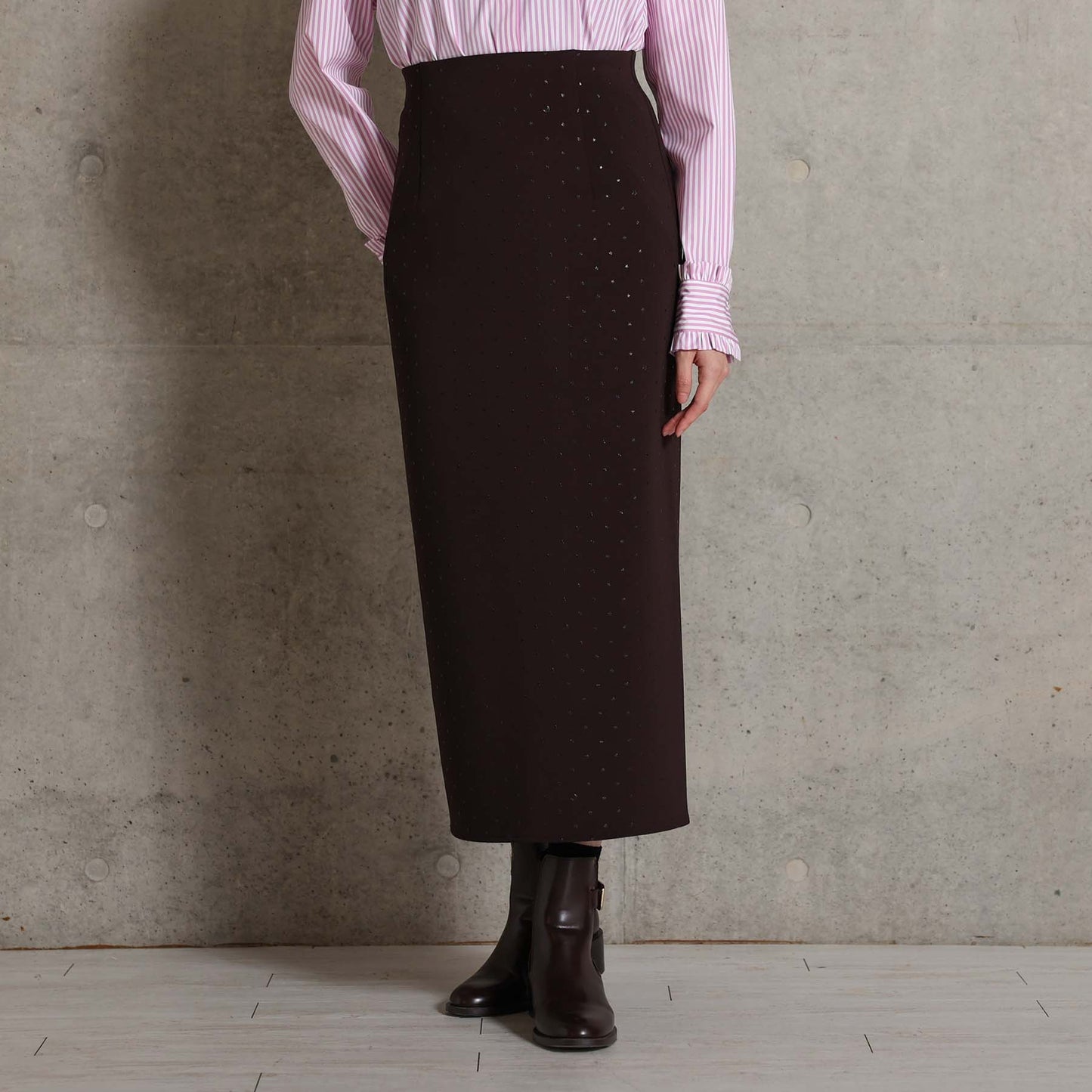 2026AW【10月下旬お届け予定】 F-SK-15「Stella dot knit」Straight skirt【全3色】