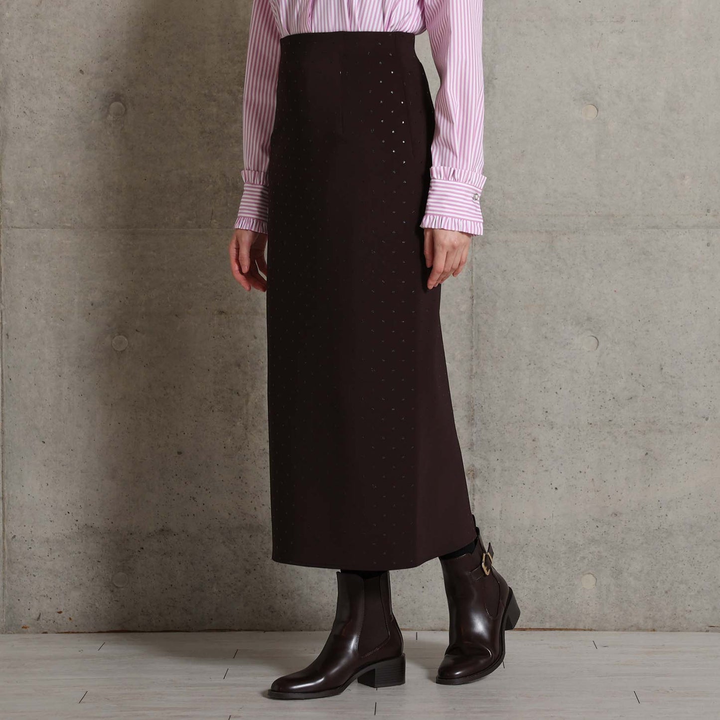2026AW【10月下旬お届け予定】 F-SK-15「Stella dot knit」Straight skirt【全3色】