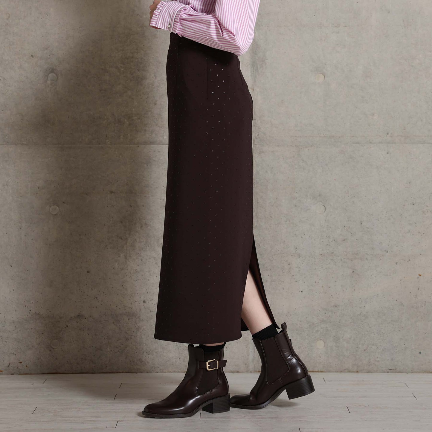 2026AW【10月下旬お届け予定】 F-SK-15「Stella dot knit」Straight skirt【全3色】