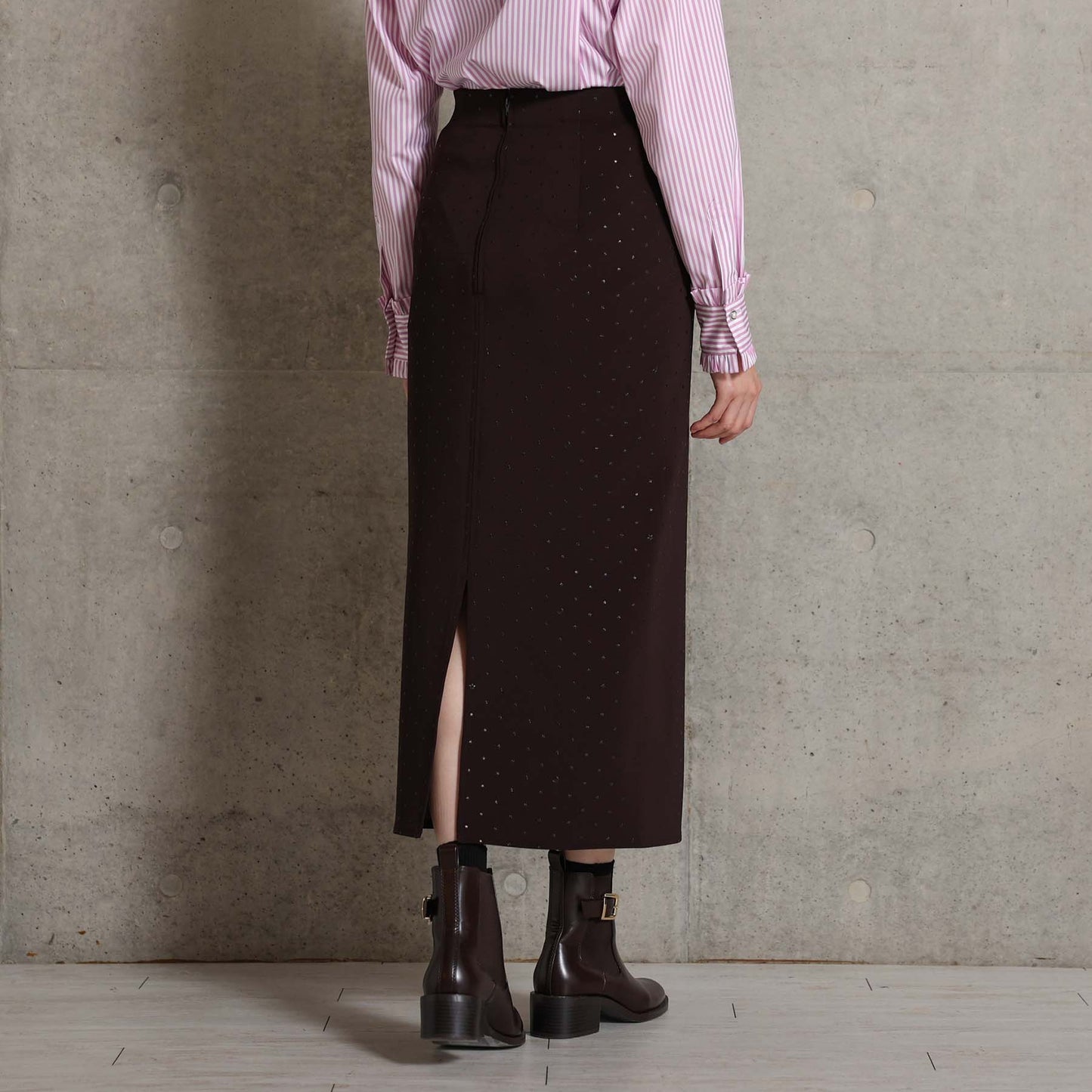 2026AW【10月下旬お届け予定】 F-SK-15「Stella dot knit」Straight skirt【全3色】