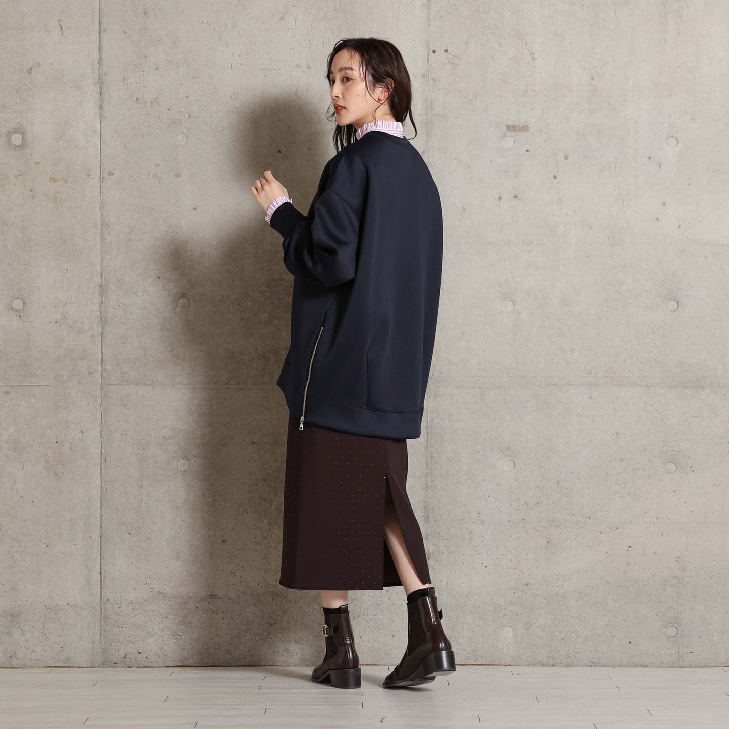 2026AW【11月中旬お届け予定】 F-CS-10「Structured Knit」Side zip tops【全4色】
