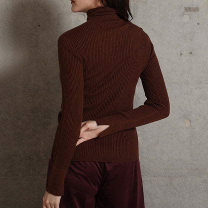 2026AW【10月下旬お届け予定】 F-KN-05「Pure Feather Silk」Rib turtle knit【全4色】