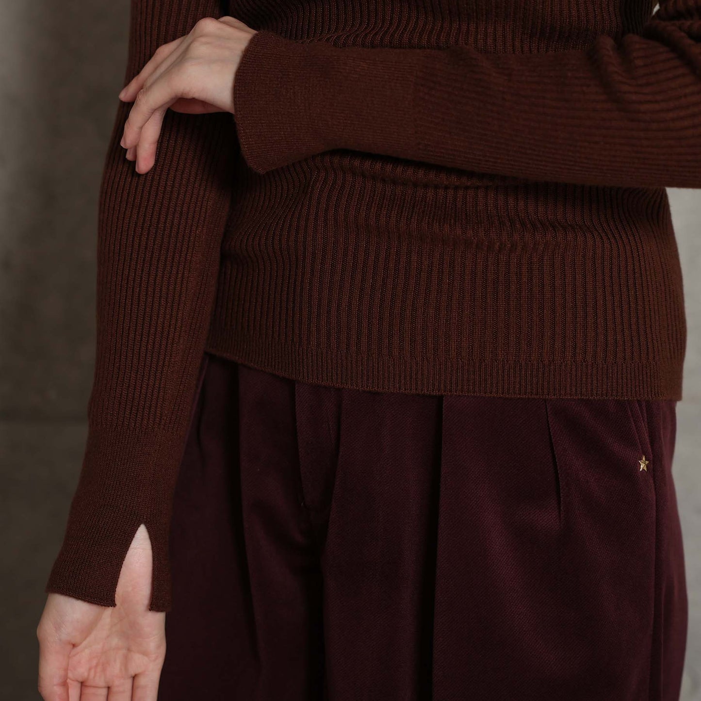 2026AW【10月下旬お届け予定】 F-KN-05「Pure Feather Silk」Rib turtle knit【全4色】