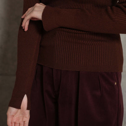 2026AW【10月下旬お届け予定】 F-KN-05「Pure Feather Silk」Rib turtle knit【全4色】