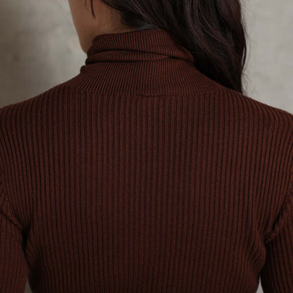 2026AW【10月下旬お届け予定】 F-KN-05「Pure Feather Silk」Rib turtle knit【全4色】
