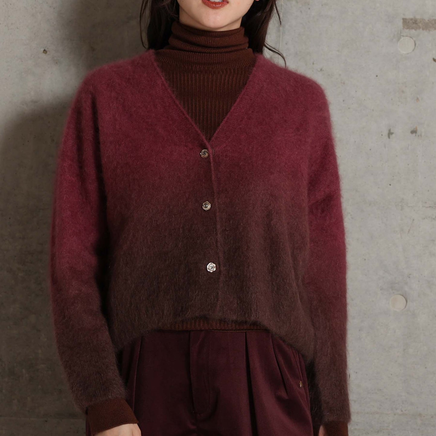 2026AW【10月下旬お届け予定】 F-KN-07「Pure Feather cashmere」V-neck cardigan【全4色】