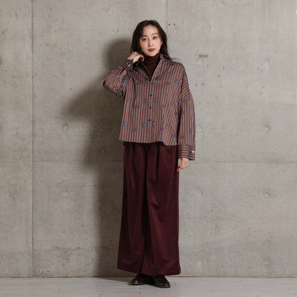 2026AW【11月中旬お届け予定】 F-PT-14「Velvet twill」Tuck wide pants【全4色】