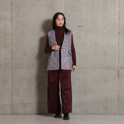 2026AW【11月中旬お届け予定】 F-PT-14「Velvet twill」Tuck wide pants【全4色】