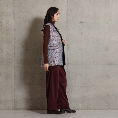 2026AW【10月下旬お届け予定】 F-VT-03「Wreath tweed/Layer check tweed」Double-breasted gilet【全2色】