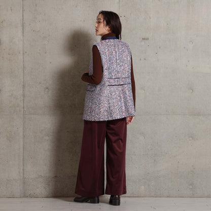 2026AW【10月下旬お届け予定】 F-VT-03「Wreath tweed/Layer check tweed」Double-breasted gilet【全2色】