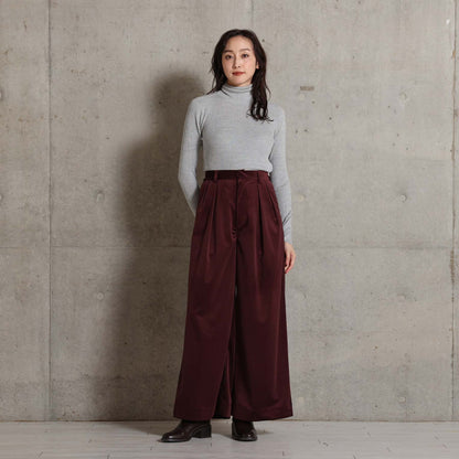 2026AW【11月中旬お届け予定】 F-PT-14「Velvet twill」Tuck wide pants【全4色】