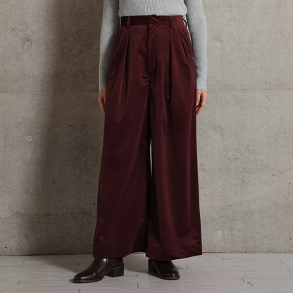 2026AW【11月中旬お届け予定】 F-PT-14「Velvet twill」Tuck wide pants【全4色】