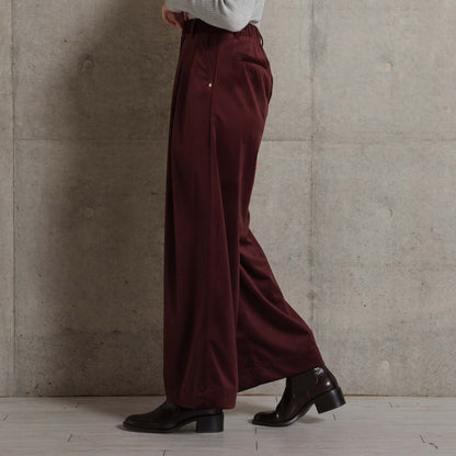 2026AW【11月中旬お届け予定】 F-PT-14「Velvet twill」Tuck wide pants【全4色】