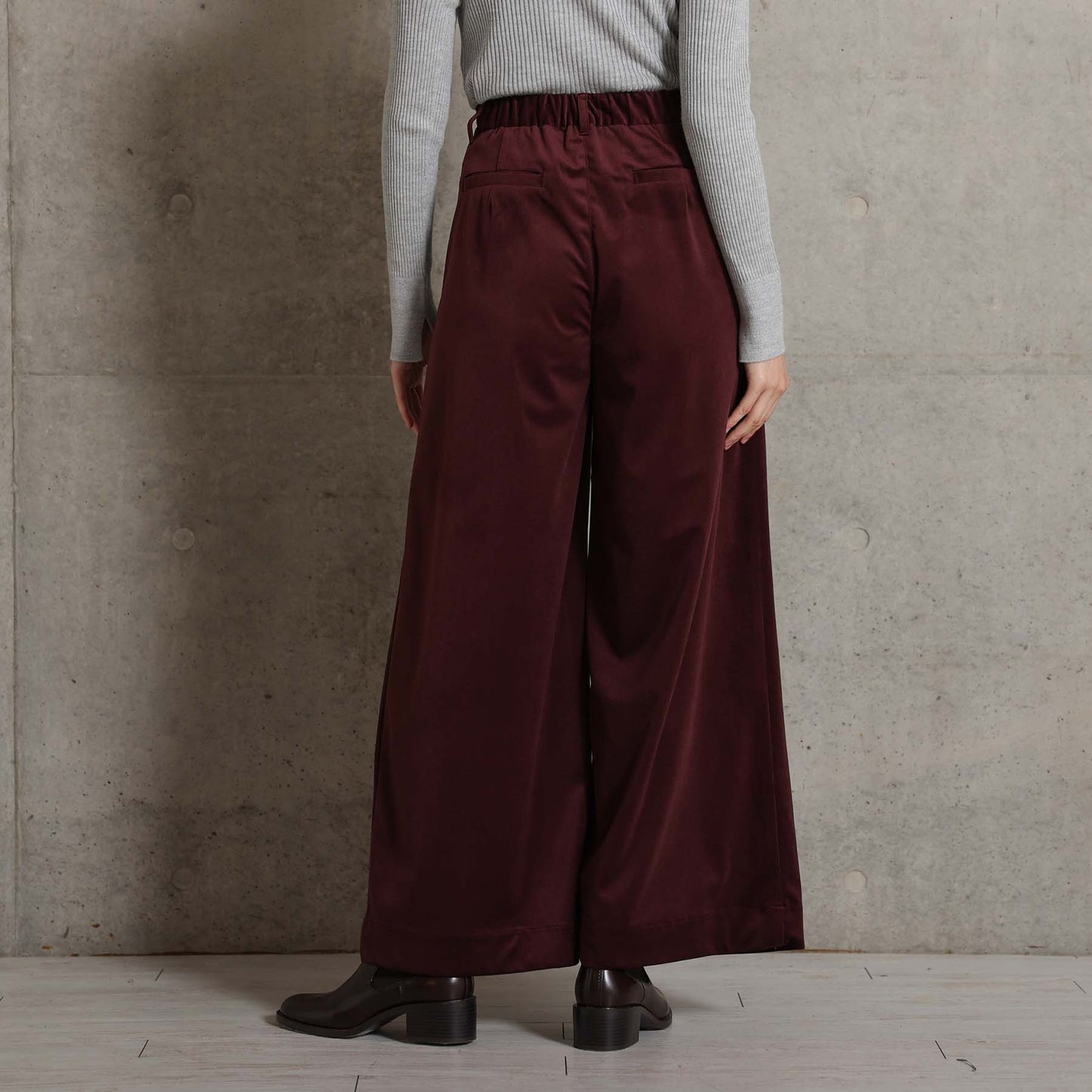 2026AW【11月中旬お届け予定】 F-PT-14「Velvet twill」Tuck wide pants【全4色】