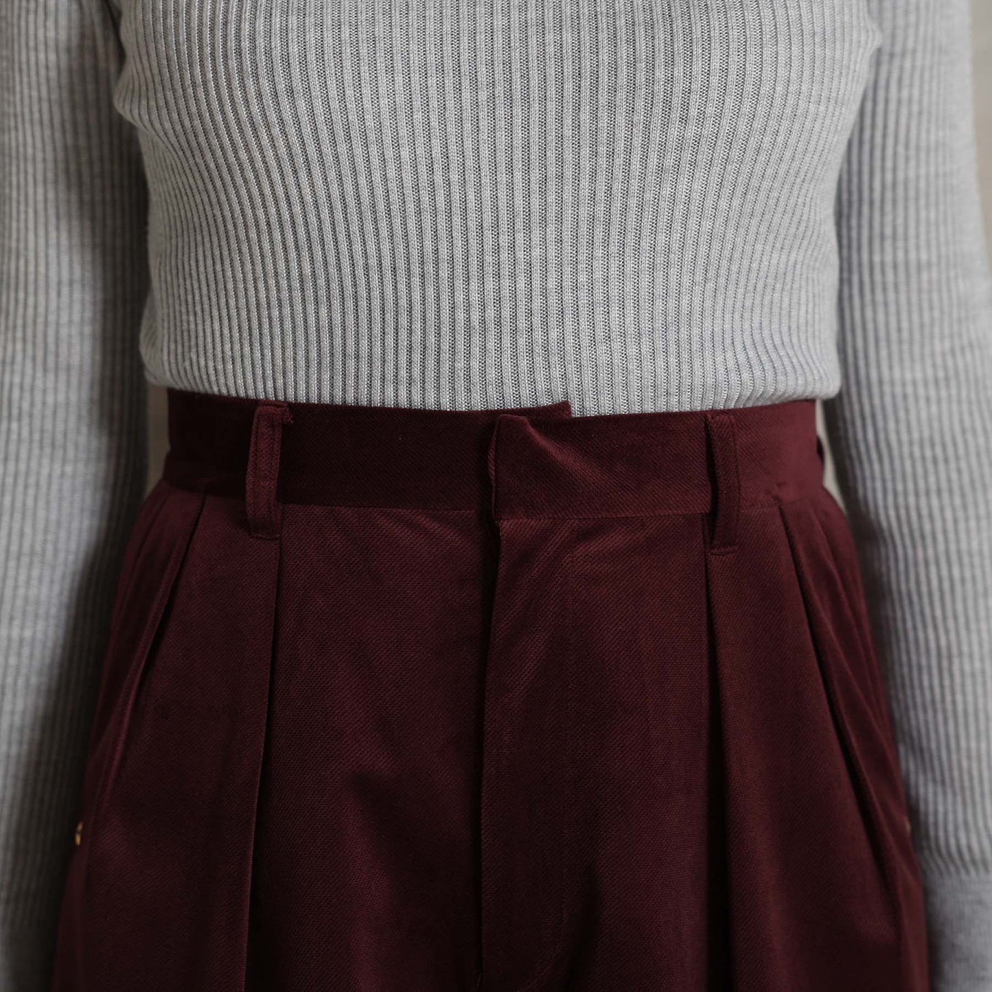2026AW【11月中旬お届け予定】 F-PT-14「Velvet twill」Tuck wide pants【全4色】