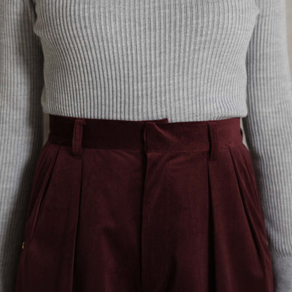 2026AW【11月中旬お届け予定】 F-PT-14「Velvet twill」Tuck wide pants【全4色】