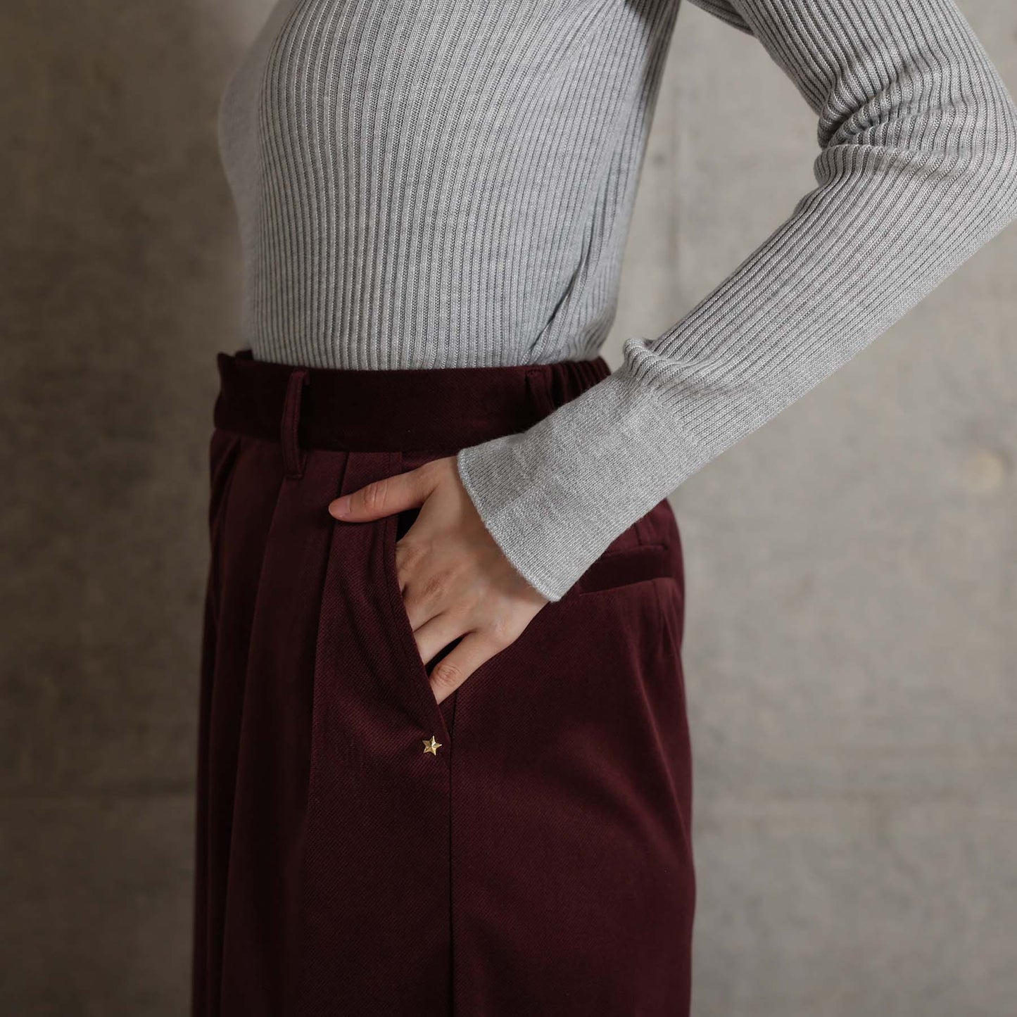 2026AW【11月中旬お届け予定】 F-PT-14「Velvet twill」Tuck wide pants【全4色】