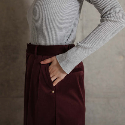 2026AW【11月中旬お届け予定】 F-PT-14「Velvet twill」Tuck wide pants【全4色】