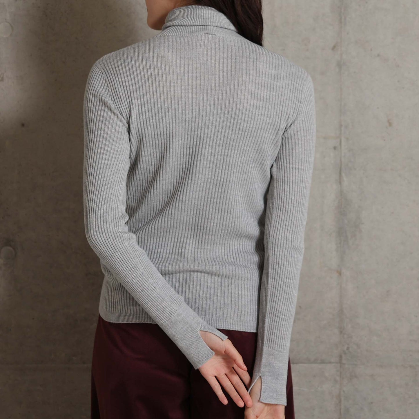 2026AW【10月下旬お届け予定】 F-KN-05「Pure Feather Silk」Rib turtle knit【全4色】