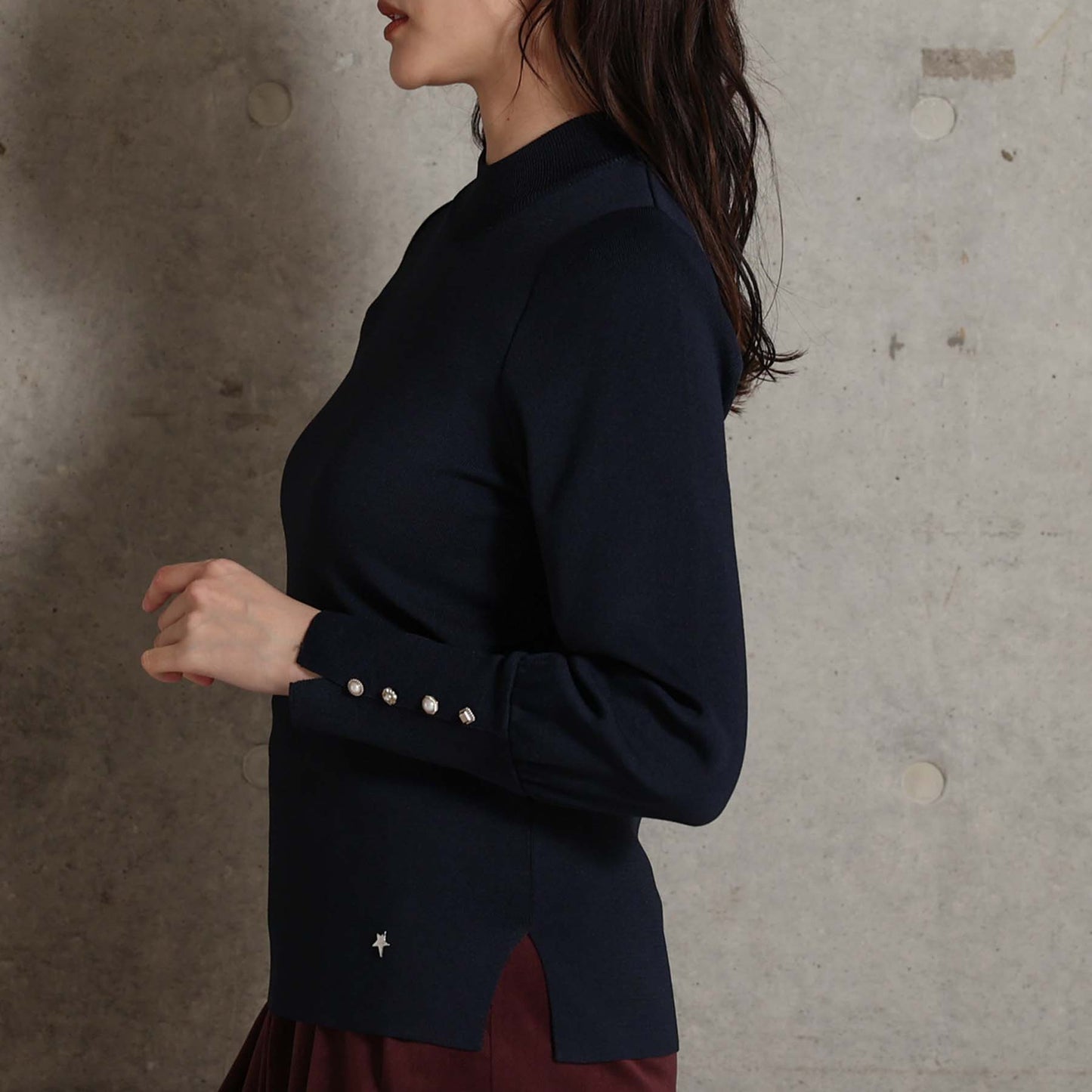 2026AW【10月下旬お届け予定】 F-KN-06H「Earring cuff」High-neck knit【全5色】