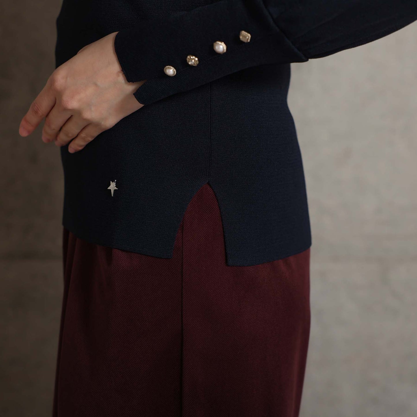2026AW【10月下旬お届け予定】 F-KN-06H「Earring cuff」High-neck knit【全5色】