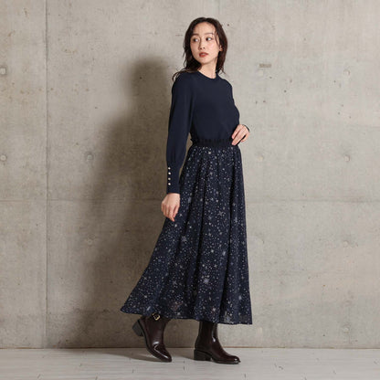 2026AW【10月中旬お届け予定】 F-SK-14「Nocturne Veil」Long skirt【全2色】